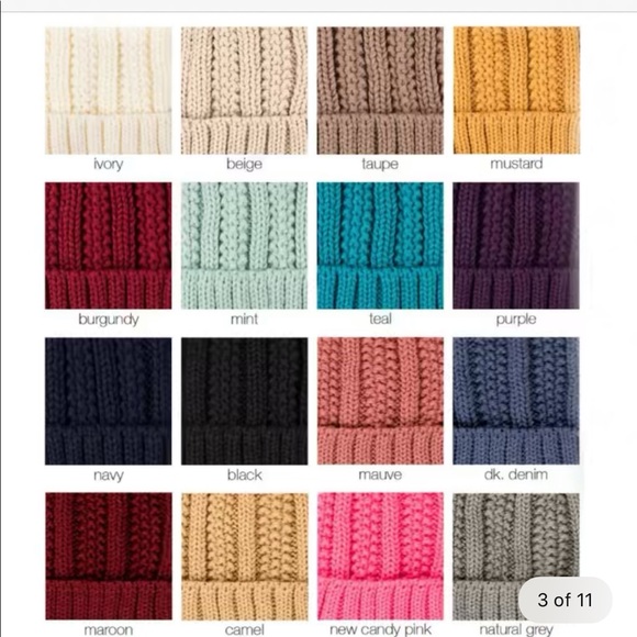 C.C. Fur Lined Pom Beanie - Picture 2 of 11